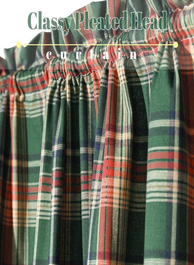 Moslovstar French Door Curtains Set of 2, Elegant Scottish Tartan Front Door Curtain Dual Rod Pocket Tiebacks Included, 25" W x 72" L - Image 3